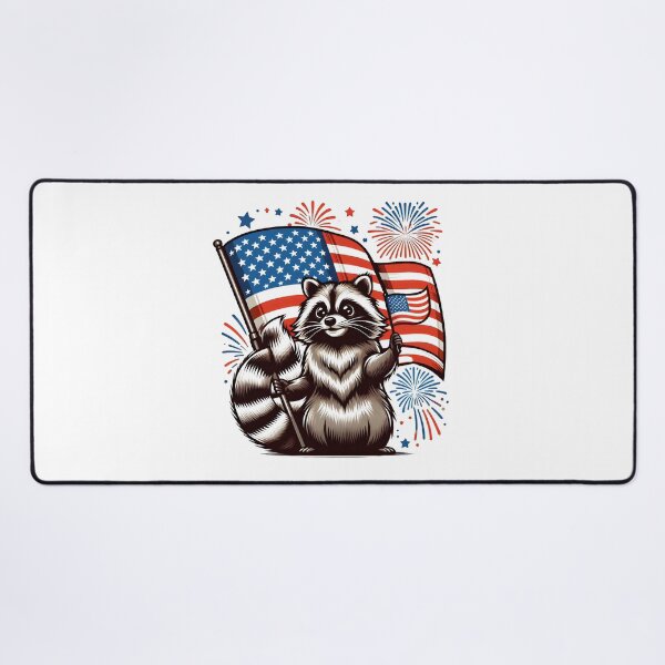 Item preview, Patriotic Raccoon: Celebrating the 4th of July in Style designed and sold by PictoVibe.