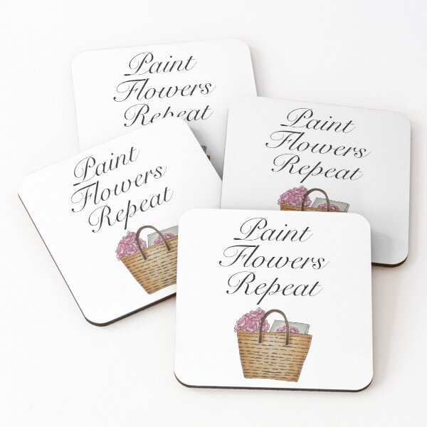 Item preview, Paint Flowers Repeat - Pink Flowers in a Beach Bag designed and sold by SMillustrations.