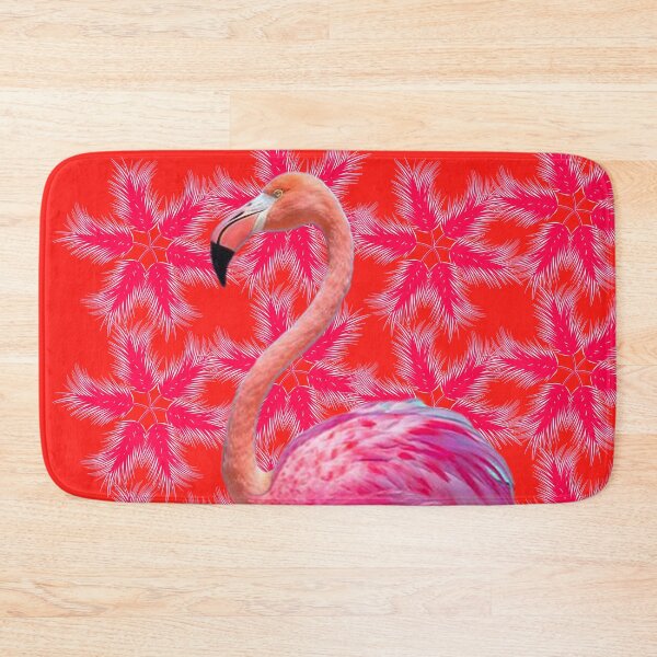 Item preview, Flaming Flamingo Magic with background Feathers in coral designed and sold by SueKnox.