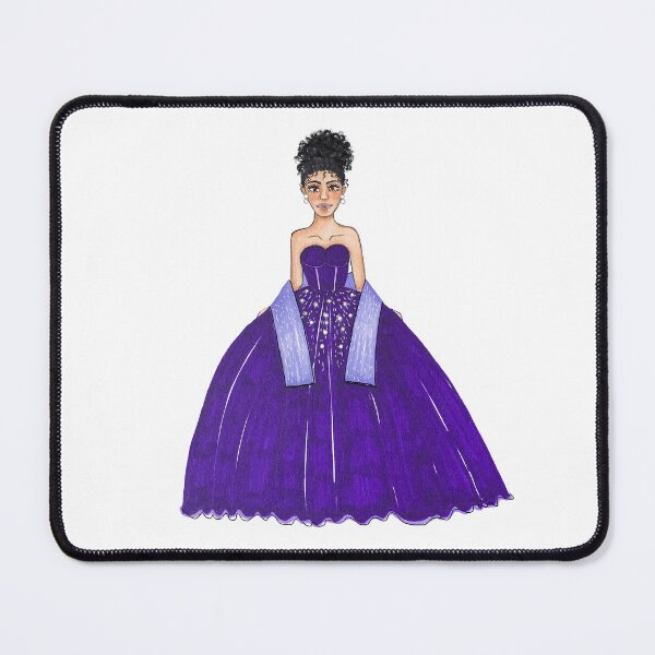 Item preview, Deep Purple Quinceañera Dress Fashion Illustration - With Peals designed and sold by SMillustrations.