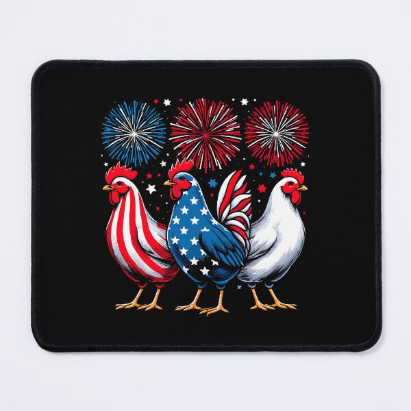 Item preview, Patriotic Firework Red White Blue Chicken USA Flag July 4th designed and sold by Dressed For Duty.