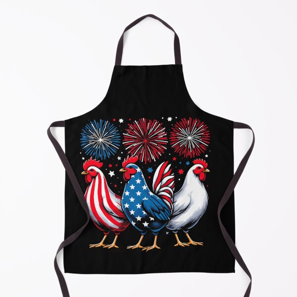 Item preview, Patriotic Firework Red White Blue Chicken USA Flag July 4th designed and sold by Dressed For  Duty.
