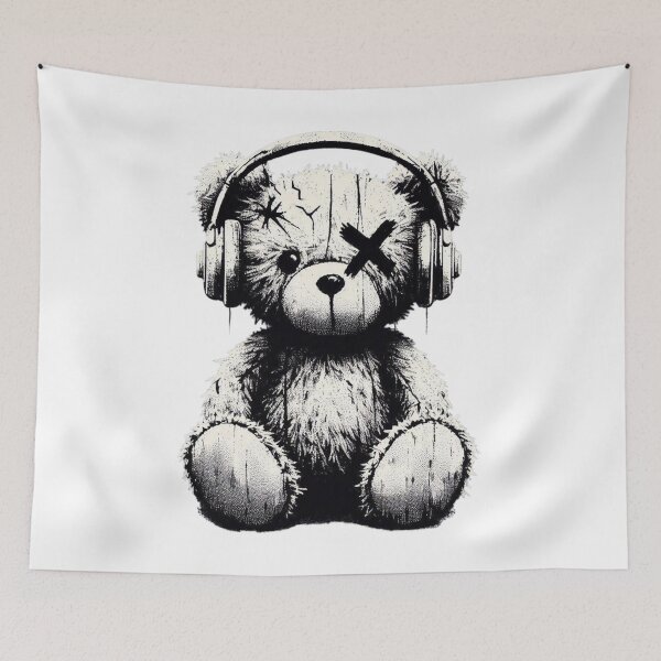 Item preview, Street Art Teddy Bear by Music Genius Art designed and sold by musicgeniusart.
