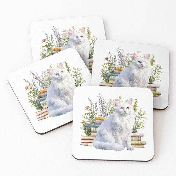 Item preview, Turkish Angora Cat And Books designed and sold by TheAnimalZ00.
