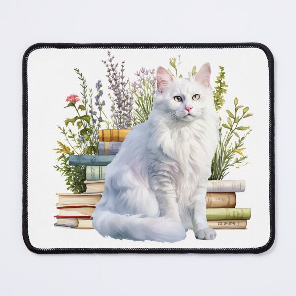 Item preview, Turkish Angora Cat And Books designed and sold by TheAnimalZ00.