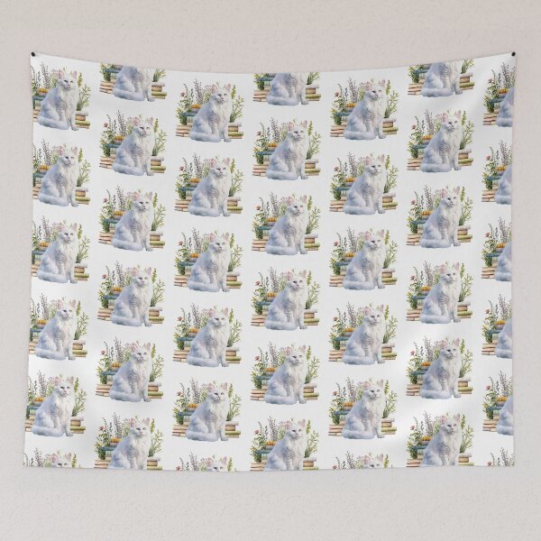 Item preview, Turkish Angora Cat And Books designed and sold by TheAnimalZ00.