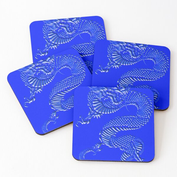 Item preview, Blue embossed metal dragon 2024 designed and sold by SueKnox.