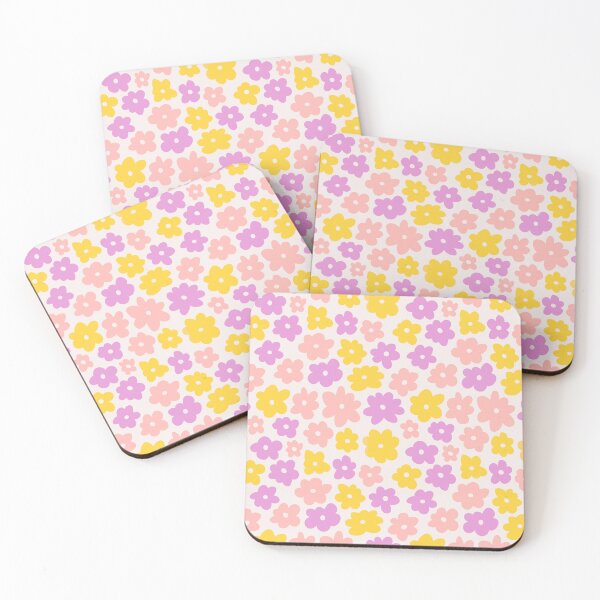 Item preview, Lilac and Peach Retro Daisy Flower Pattern designed and sold by LMStudioDesigns.