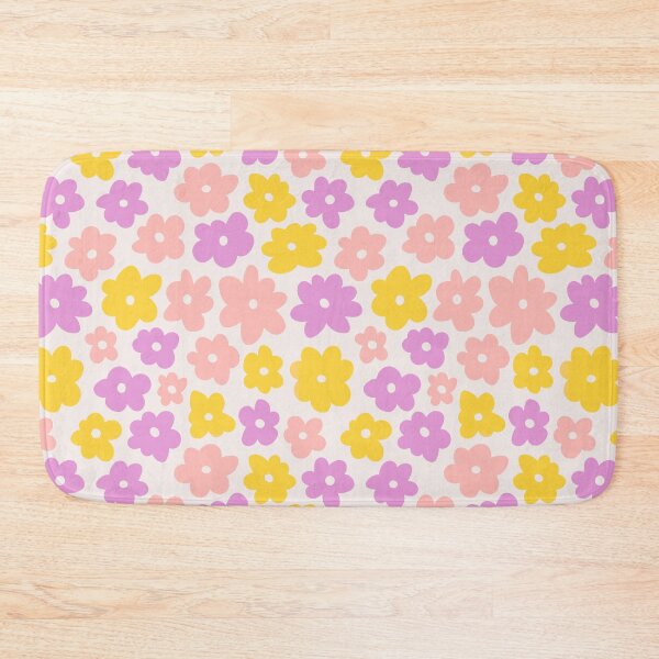 Item preview, Lilac and Peach Retro Daisy Flower Pattern designed and sold by LMStudioDesigns.