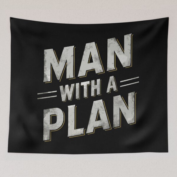 Item preview, Man With A Plan Bold Typography designed and sold by Quirky Shirts.