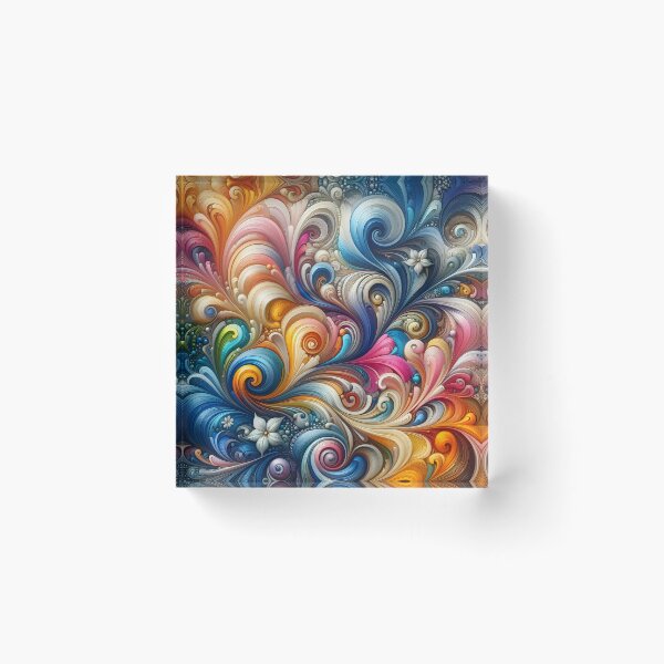 Item preview, Abstract floral swirls with vibrant 60s inspired textures designed and sold by BlackCatspet1.