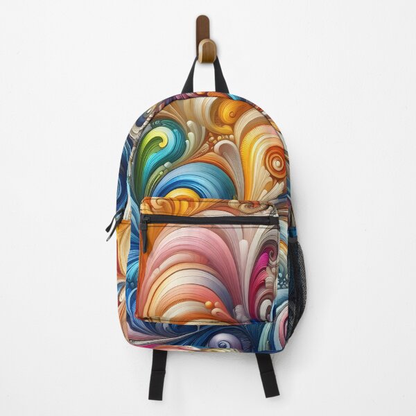 Item preview, Abstract floral swirls with vibrant 60s inspired textures designed and sold by BlackCatspet1.