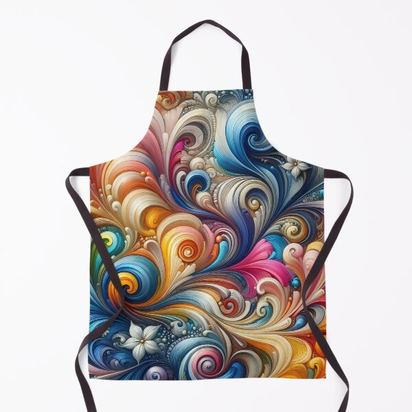Item preview, Abstract floral swirls with vibrant 60s inspired textures designed and sold by BlackCatspet1.