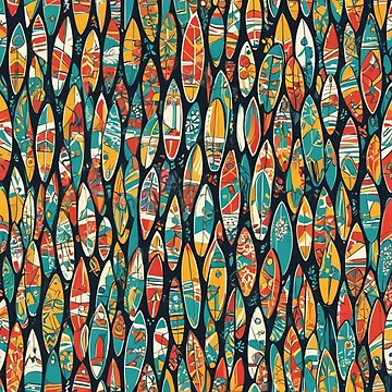 Artwork thumbnail, Abstract Colorful Surfboard Pattern by calibrit
