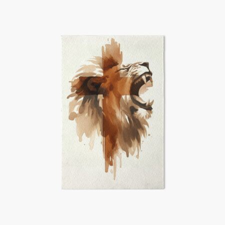 Item preview, Lion of Judah with Cross | Watercolor Minimalist Art designed and sold by FaithArtCrea.