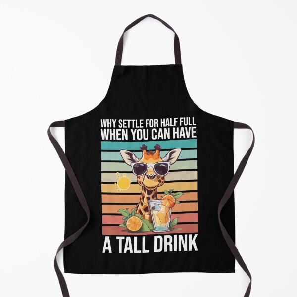 Item preview, Giraffe Sipping Why Settle For Half Full When You Can Have a Tall Drink, Summer Drinking Tropical Ice Cold Lemonade Orange designed and sold by Peculiarts.
