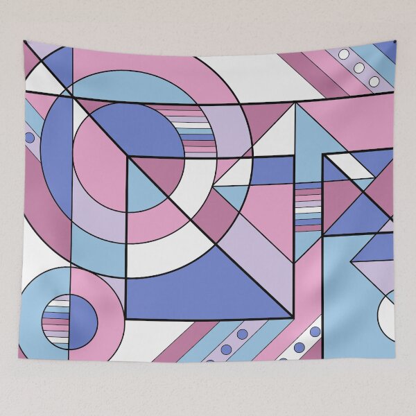 Item preview, Bigender Pride Abstract Geometric Pink Purple Blue designed and sold by JoyfulJen.