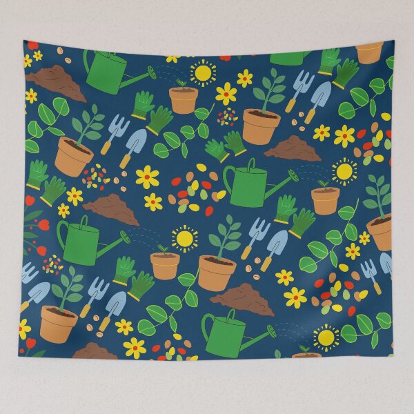 Item preview, gardening garden lover plants nature green flowers cute botanical pattern designed and sold by DesignYourWaystore.
