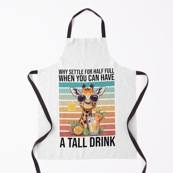 Item preview, Giraffe Sipping Why Settle For Half Full When You Can Have a Tall Drink, Summer Drinking Tropical Ice Cold Lemonade Orange designed and sold by Peculiarts.