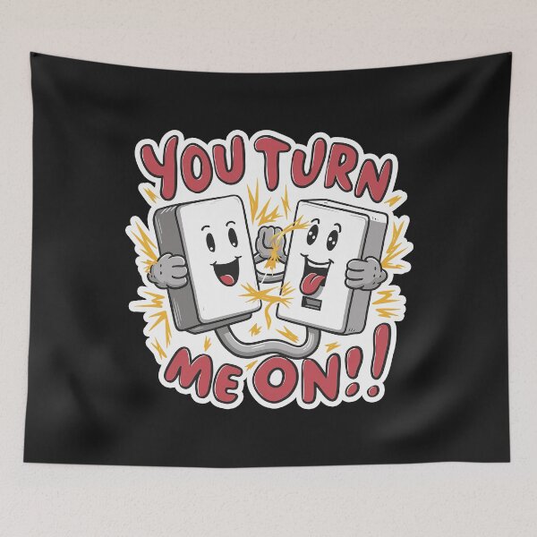 Item preview, ''You turn Me On''  Kawaii Electric wall socket Funny Electrician T-Shirt designed and sold by Witty Shirts.