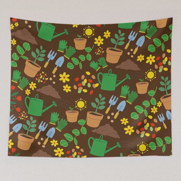 Item preview, gardening garden lover plants nature green flowers cute botanical pattern designed and sold by DesignYourWaystore.
