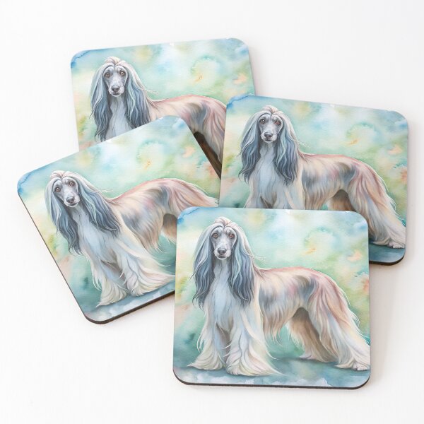 Item preview, afghan hound dog in watercolor art pastel designed and sold by essypessy.