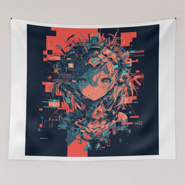 Item preview, Futuristic Anime Girl with Holograms designed and sold by Christian Weiss.