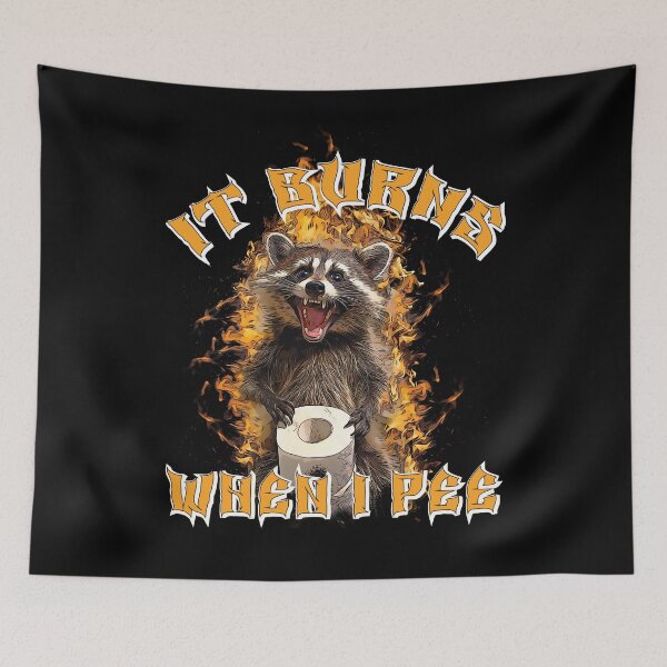 Item preview, It Burns When I Pee Shirt, Meme Shirt, Funny Autism Racoon in vintage 90s bootleg style Classic T-Shirt designed and sold by QUILLandTEE.