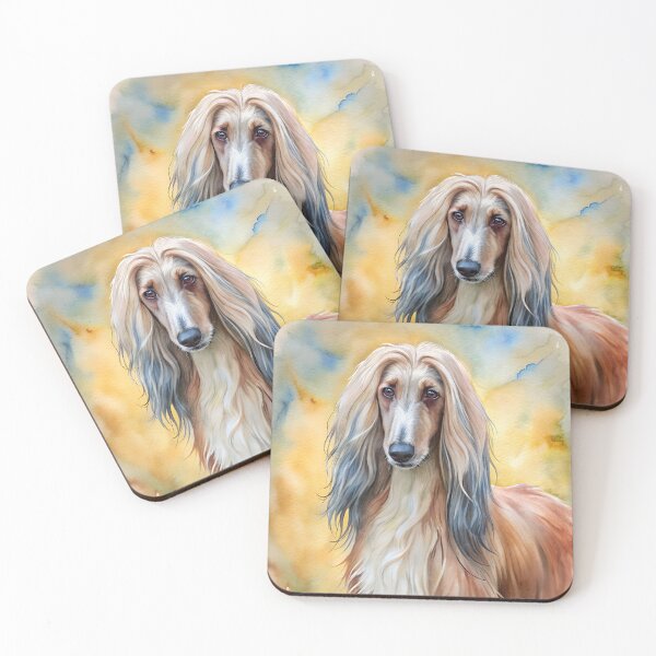 Item preview, beautiful afghan hound in watercolor art designed and sold by essypessy.