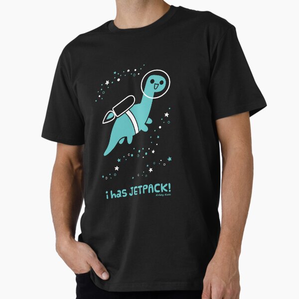 I Has Jetpack Flying Dinosaur Teal Premium T-Shirt