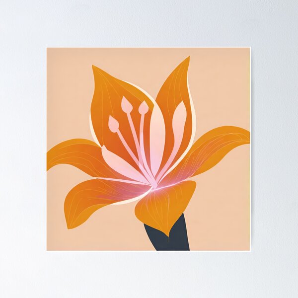 Office Minimalistic Flower Poster