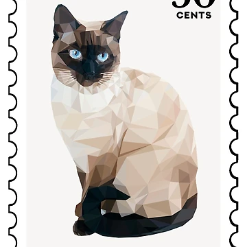 Artwork thumbnail, Siamese cat Stamp by RabbitK