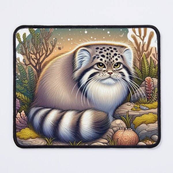 Vista previa del artículo con la obra «El caprichoso gato de Pallas en Rocky Habitat», diseñado y vendido por TeeSocio.