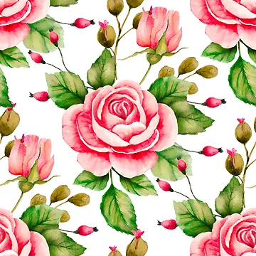 Artwork thumbnail, Pink Roses | Floral Pattern by Chic-Fun