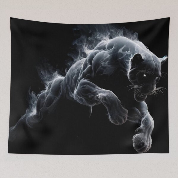 Item preview, Black flaming puma jumping designed and sold by LeFreik1410.