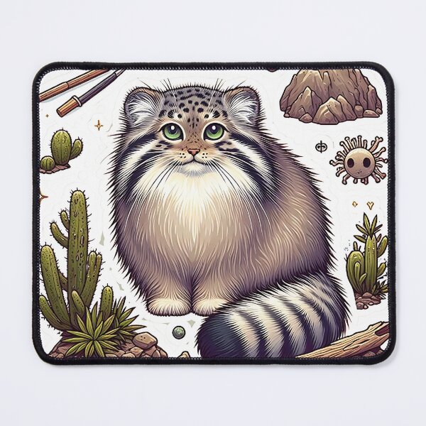 Vista previa del artículo con la obra «El caprichoso gato de Pallas en Rocky Habitat», diseñado y vendido por TeeSocio.