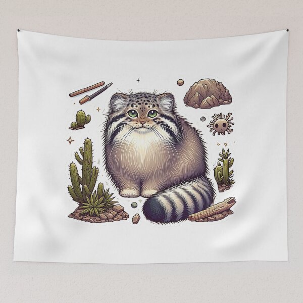 Item preview, Whimsical Pallas's Cat in Rocky Habitat designed and sold by TeeSocio.