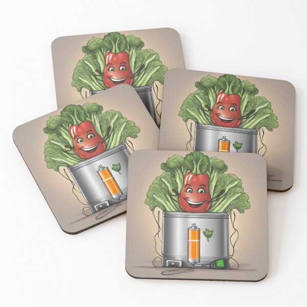 Item preview, Happy Veggies charging battery with positivity!  designed and sold by Chelevisuals.
