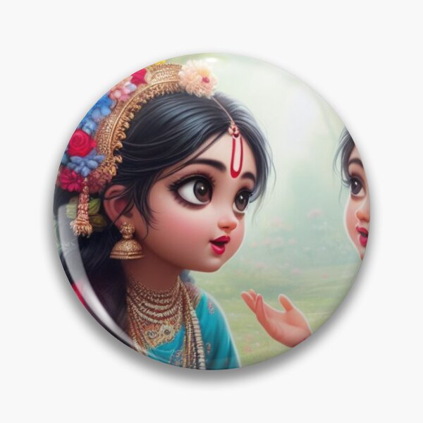 Item preview, Beautiful Radha Rani Talking with Friend about Krishna designed and sold by VrindaArts.
