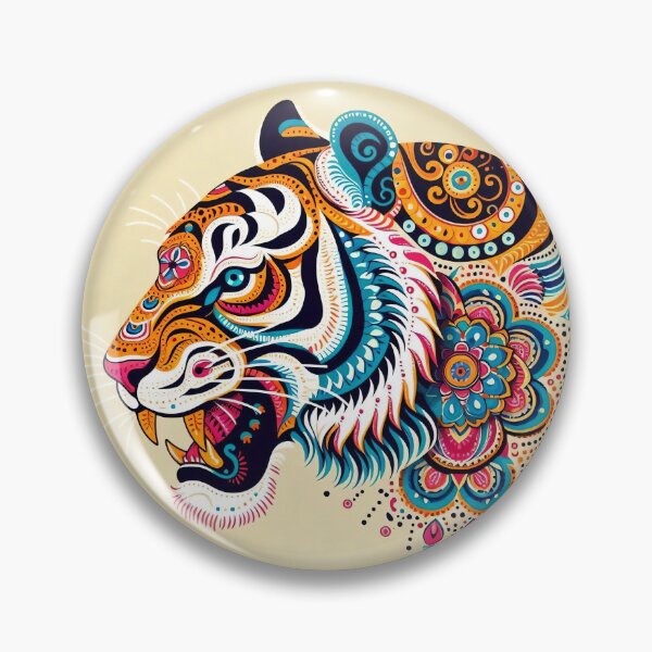 Item preview, Great Bengal Tiger in traditional Indian design artwork  designed and sold by REDCLASH2002.