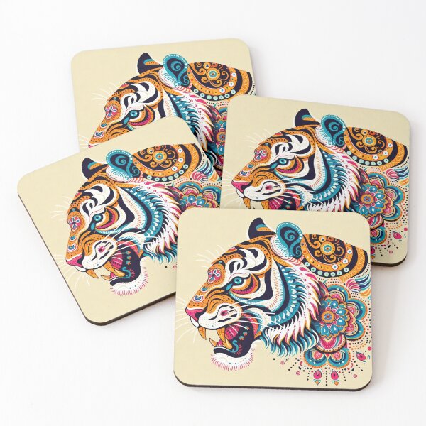 Item preview, Great Bengal Tiger in traditional Indian design artwork  designed and sold by REDCLASH2002.