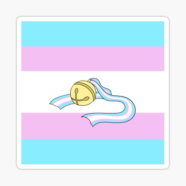 Trans Flag Bell Sticker