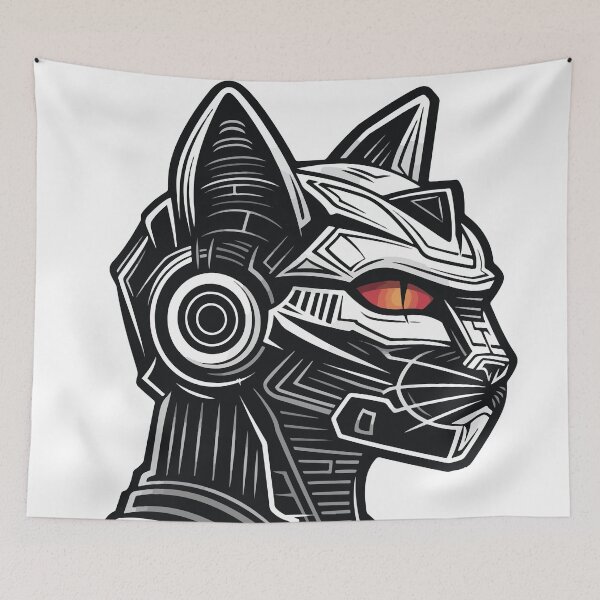 Item preview, RoboCat black designed and sold by ArtOfZPin.