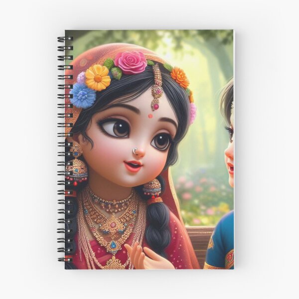 Aperçu de l'œuvre La belle Radha Rani parle de Krishna avec un ami créée et vendue par VrindaArts.