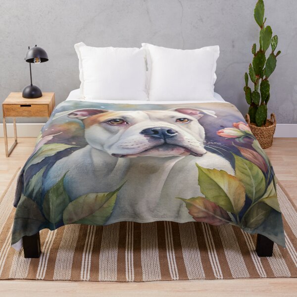 Item preview, american bulldog dog in nature watercolor painting art designed and sold by essypessy.