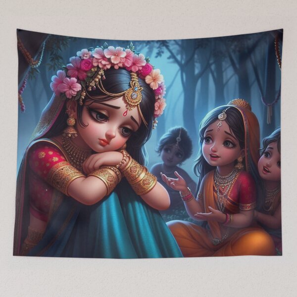 Item preview, Sad Radha Rani Sitting in Vrindavan Forest designed and sold by VrindaArts.