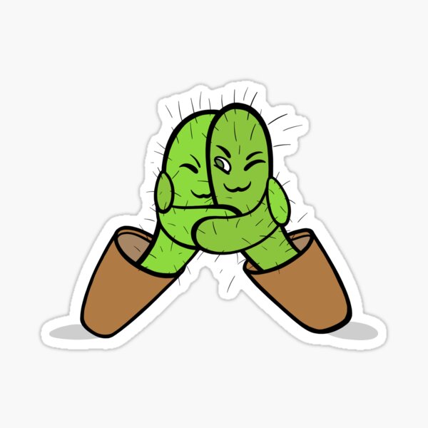 Hugging Cacti Sticker