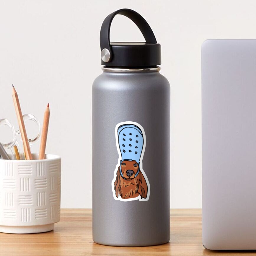 Sexy Sausage Dog With Croc Sticker