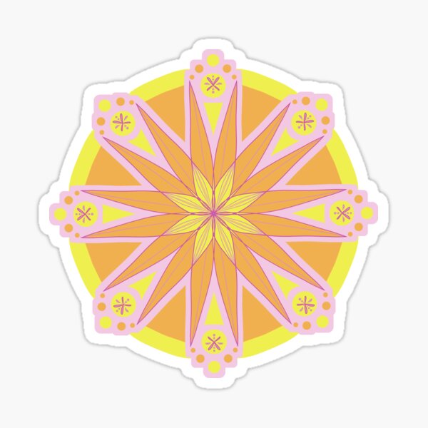 Orange Mandala Sticker