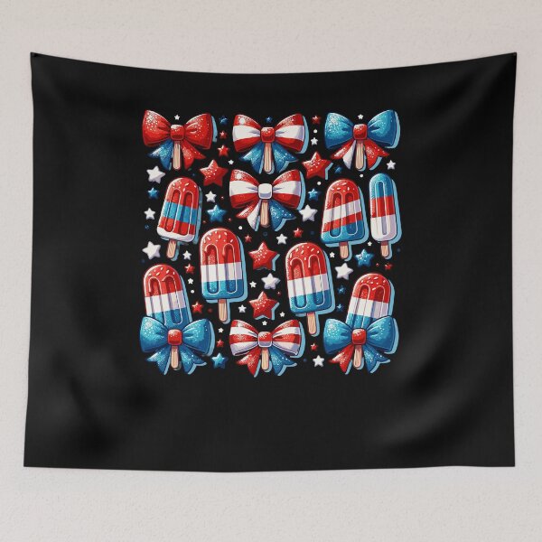 Item preview, 4th of July Cute Popsicle Bows Patriotic American designed and sold by Dressed For  Duty.